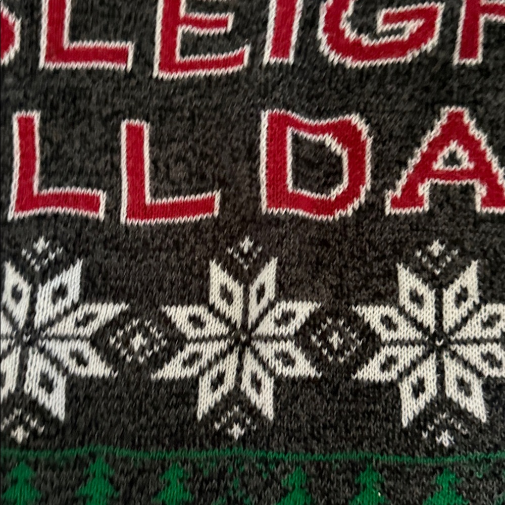 Ugly Christmas Sweater Gray with Red and Green - Picture 4 of 7